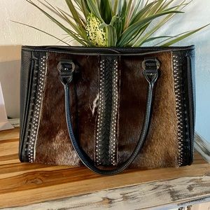 Trinity Ranch Large Purse Computer Bag hair-on hide  and stuffed
